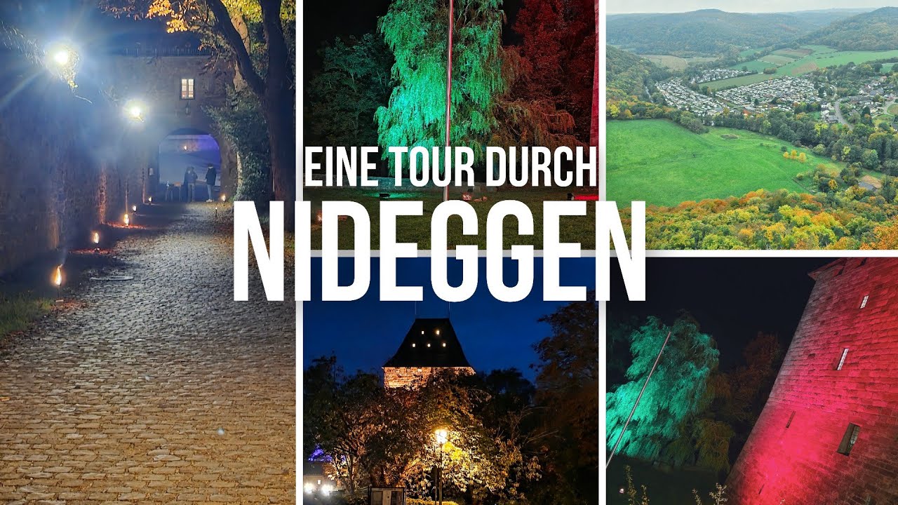 Altstadt Nideggen, Kickley-Aussicht am Tag & Burg bei Tag und Nacht | Eifel erleben