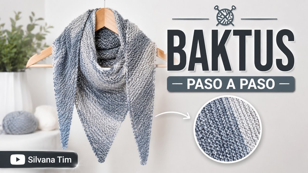 Cómo Tejer Bufanta tipo BAKTUS a dos agujas. Tutorial de Tejido / silvana tim knitting # 537