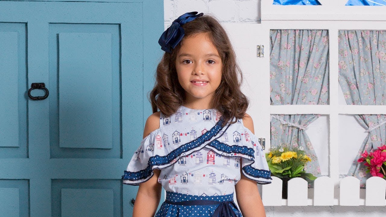 Blusa cruzada de casetas. REVISTA PATRONES INFANTILES Nº 9