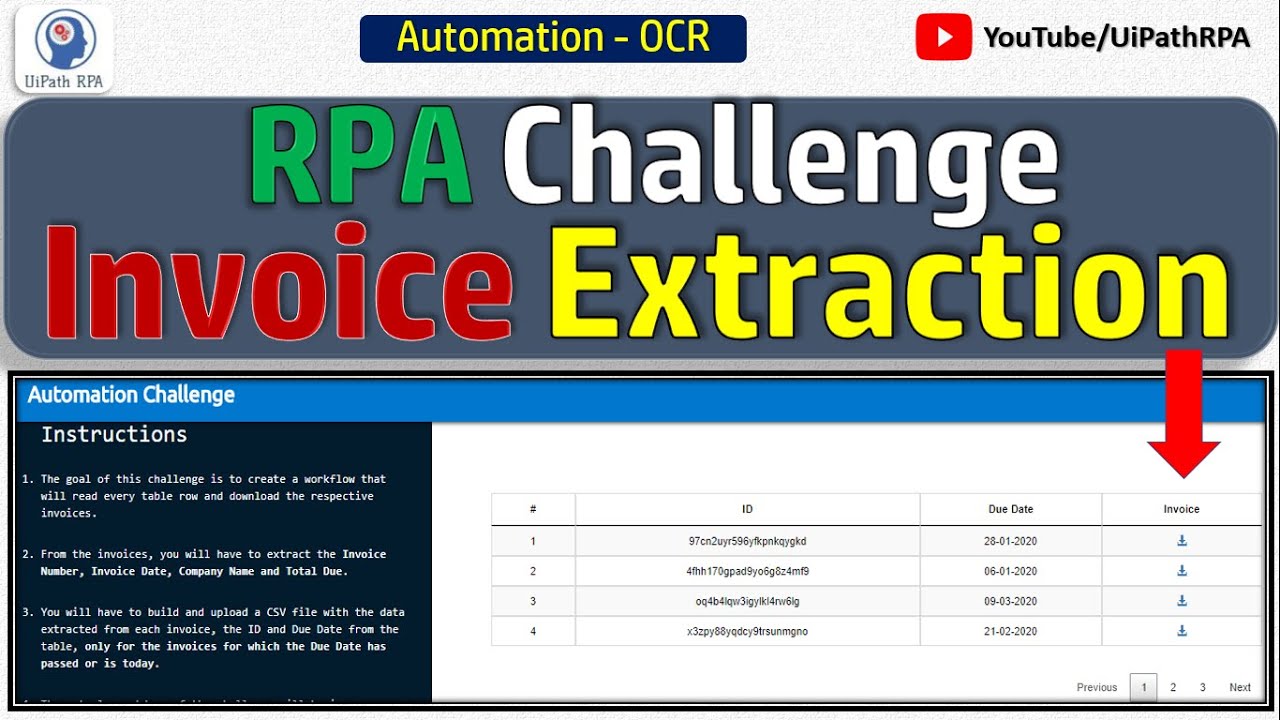 RPA Challenge Invoice Extraction in UiPath | Automation OCR Challenge | UiPath RPA