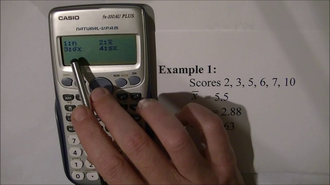 Statistics on the Casio FX-100AU Plus