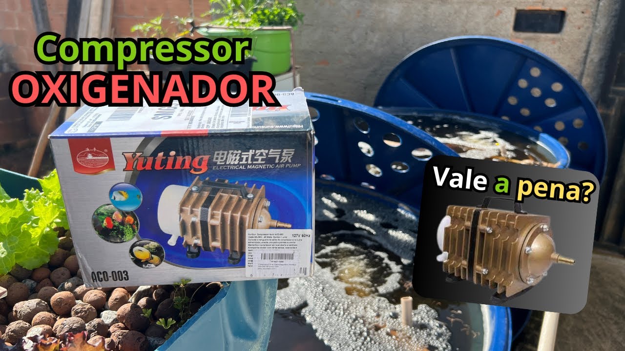 COMPRESSOR DE AR ELETROMAGNETICO PARA AQUAPONIA 50L/M 45W 110V OXIGENADOR