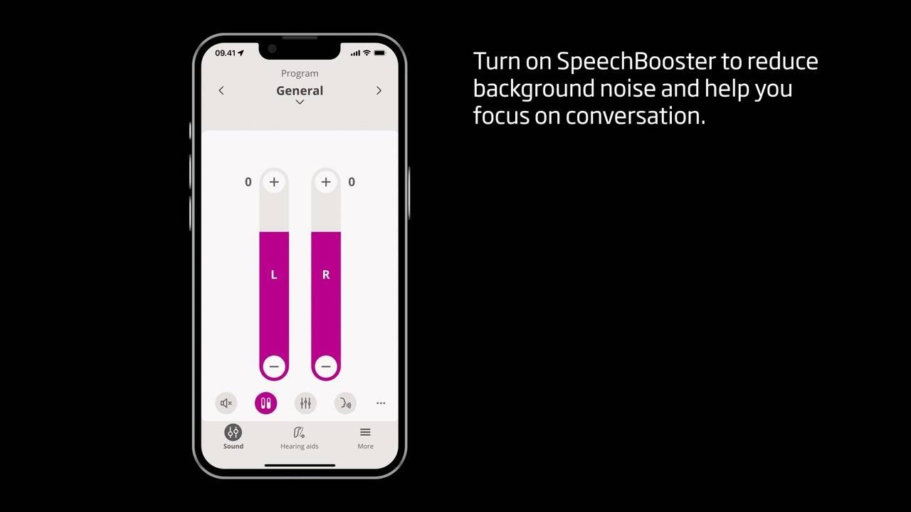How to turn on SpeechBooster in Oticon Companion app