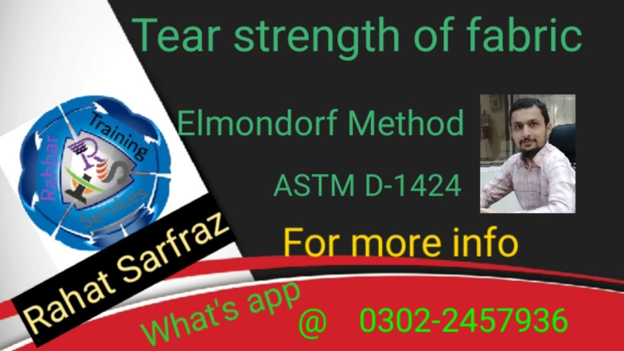 Tear strength of fabric | Elmendorf method | ASTM D 1424 | Textile testing