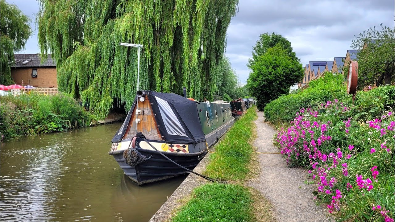 OXFORD Canalside Walking Tour || Narrowboats, English Countryside