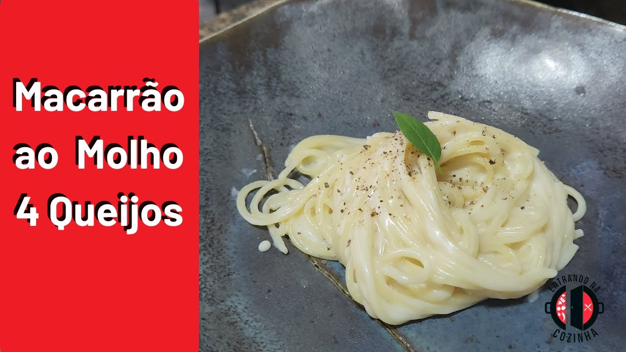 Macarrão ao molho 4 queijos simples e fácil