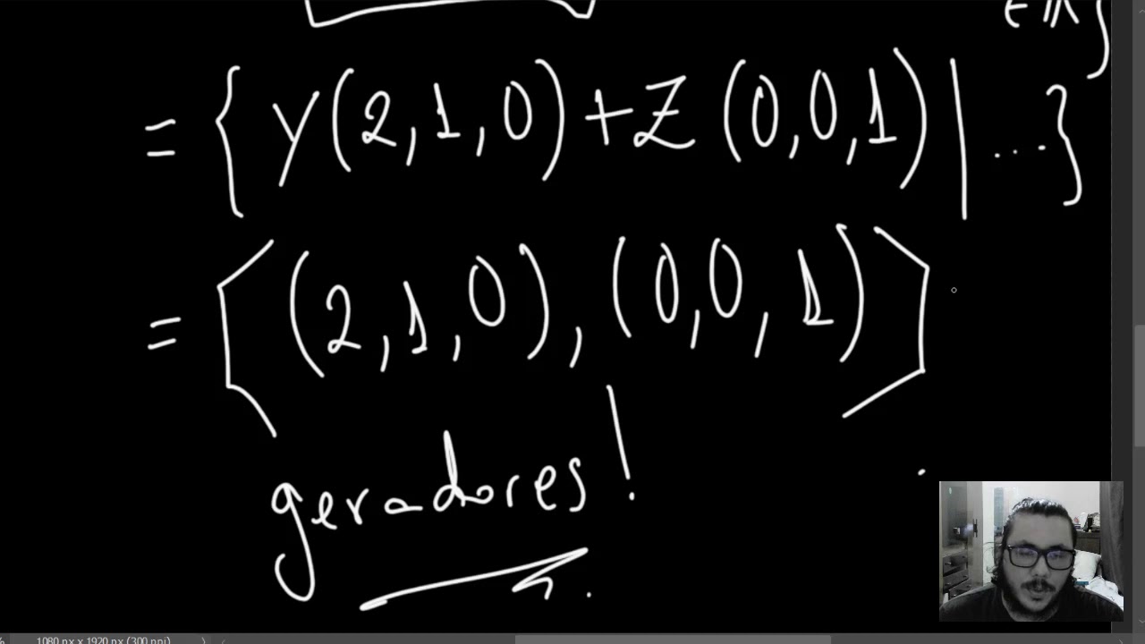Lista 2 - Questão 4 (subespaço vetorial/conjunto gerador) - Álgebra Linear 2020/5