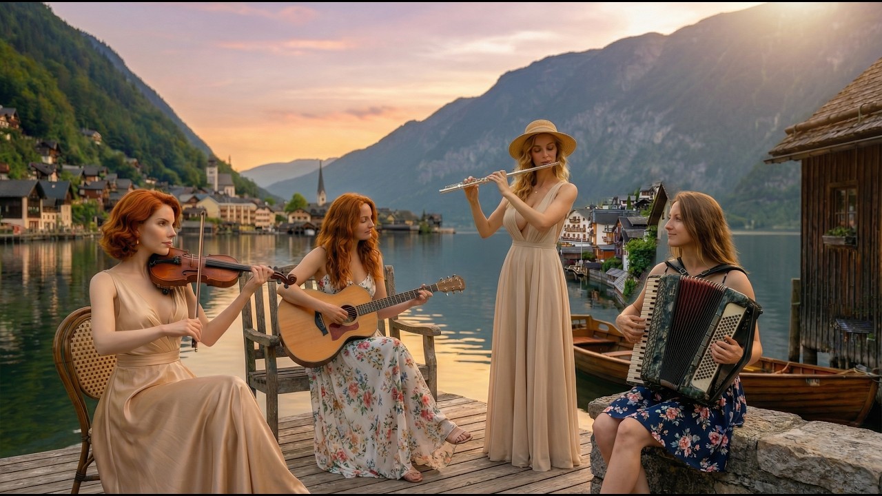 Romantic Flamenco in Hallstatt Austria | Violin, Flamenco Guitar & Alpine Lake Sunset