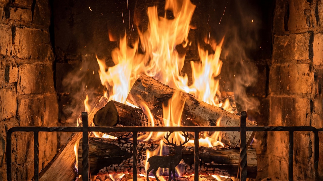 🔥 Fireplace Classic 4K. Cozy Fire with Crackling Fireplace Sounds. Fireplace 4K UHD
