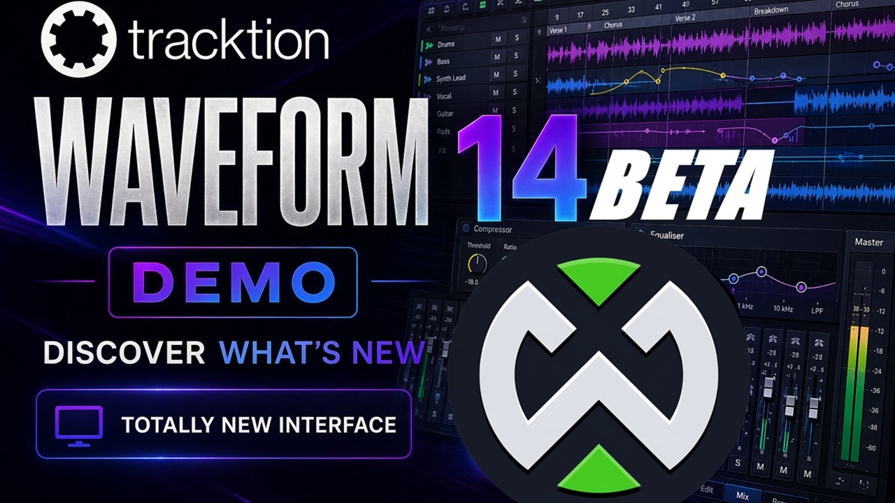 Tracktion Waveform 14 BETA, with a totally NEW Interface and more!