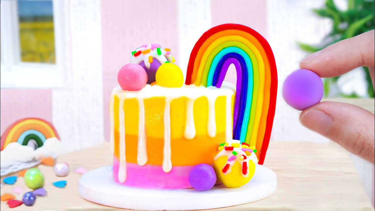 Tiny Cooking | Colorful Miniature Rainbow Decorating Cake | Best Chocolate Cake With You