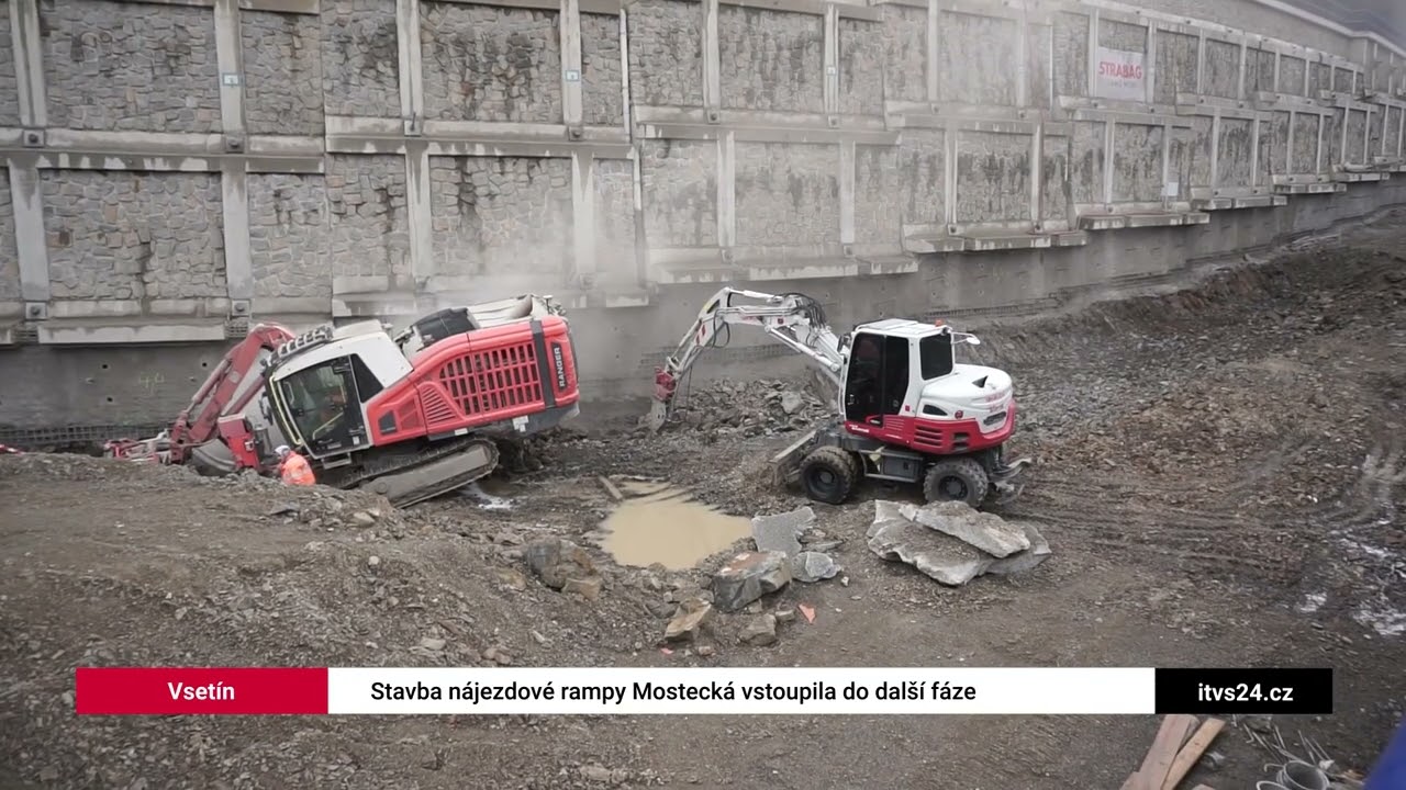 Vsetín: Stavba nájezdové rampy Mostecká vstoupila do další fáze