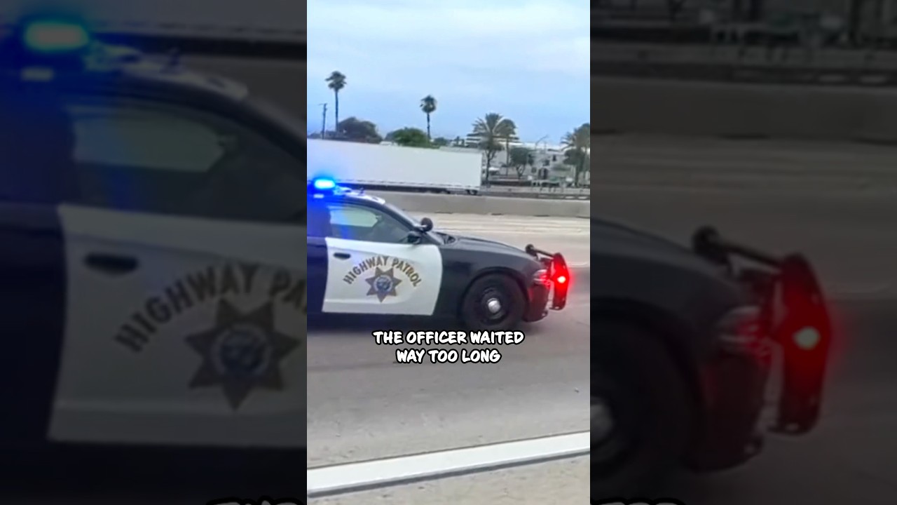 Cop Speeds Up&hellip; But Biker Just Exits ‼️ California Highway Patrol FAIL 😱 #shorts