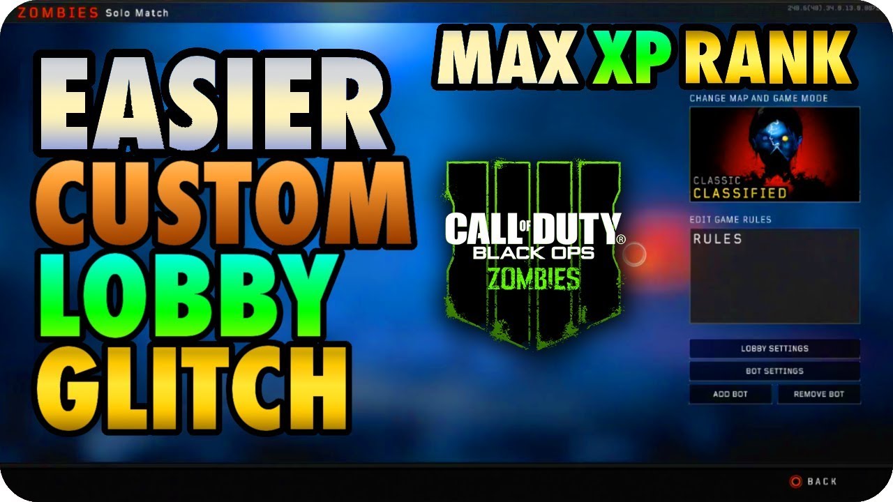 BO4 Zombie Glitches: Easier Way Online Custom Mutations Lobby Glitch & Gain XP Black Ops 4 Glitches