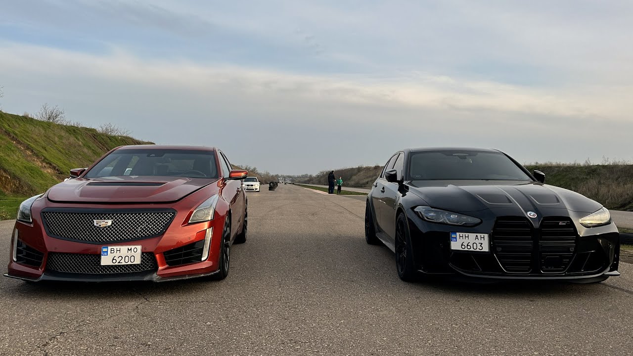 BMW M3 G80 stage2 vs Стероидный Cadillac CTS-V 6.2. Вот эта была заруба!!!