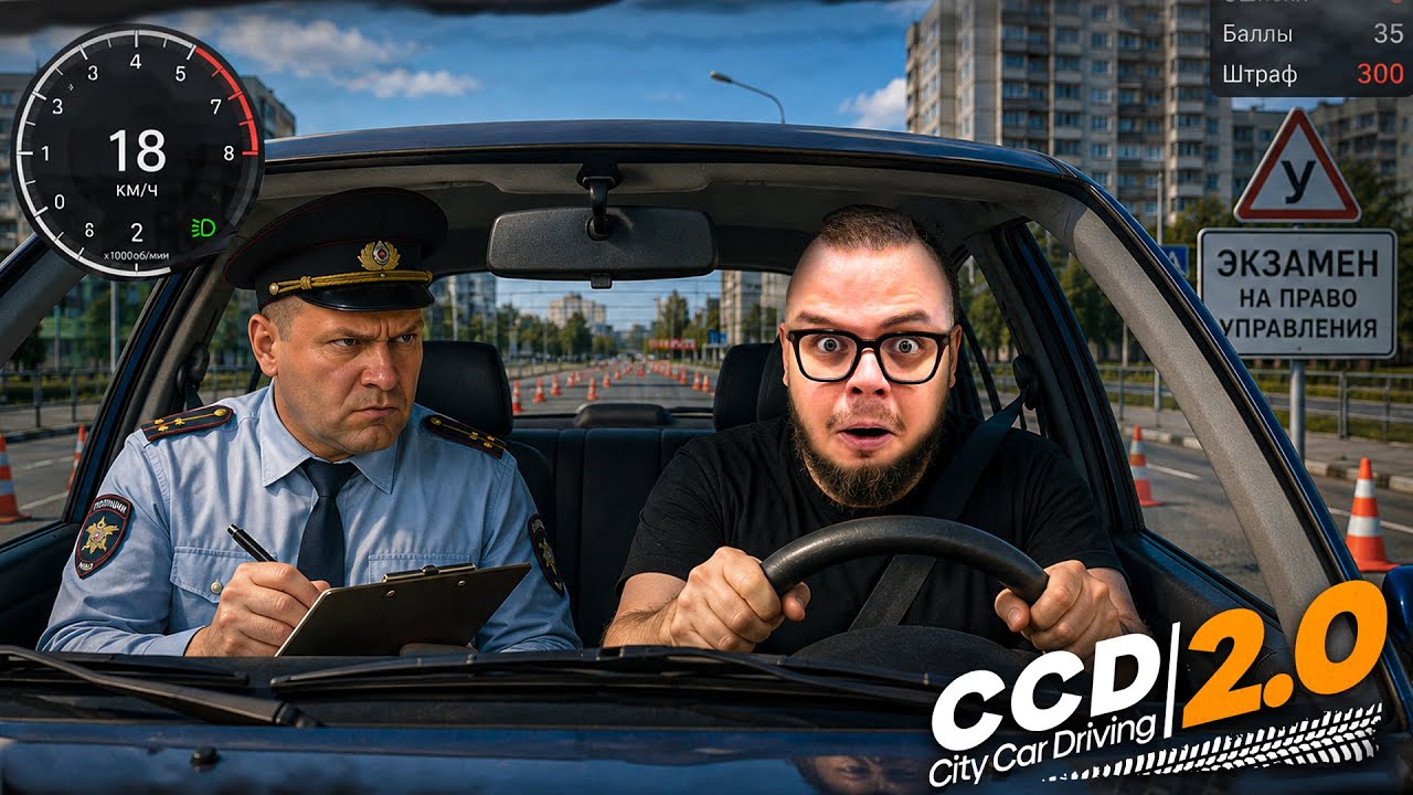 СДАЮ ЭКЗАМЕН НА ВОЖДЕНИЕ в НОВОМ CITY CAR DRIVING 2.0! ИНСПЕКТОР ХОЧЕТ МЕНЯ ЗАВАЛИТЬ!