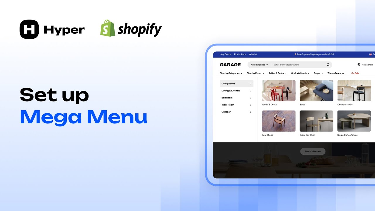 Как настроить мега-меню в Shopify | Учебное пособие по теме Hyper