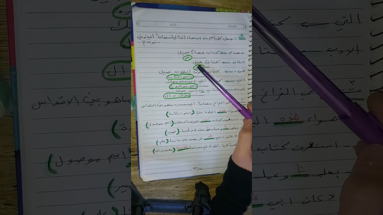 المعرف بالاضافه شرح وحل تمرينات المعرف بالاضافه. قواعد اللغه العرببه للصف الاول متوسط