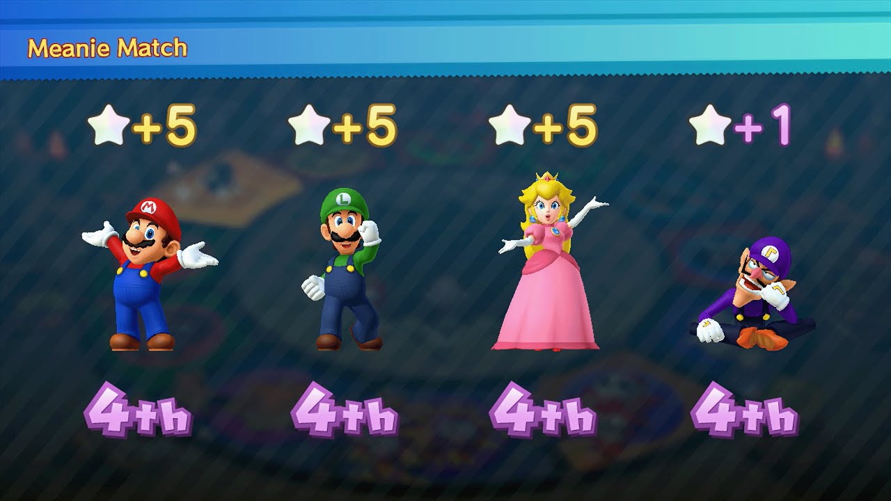 Mario Party 10 - Mario vs Luigi vs Peach vs Waluigi - Haunted Trail