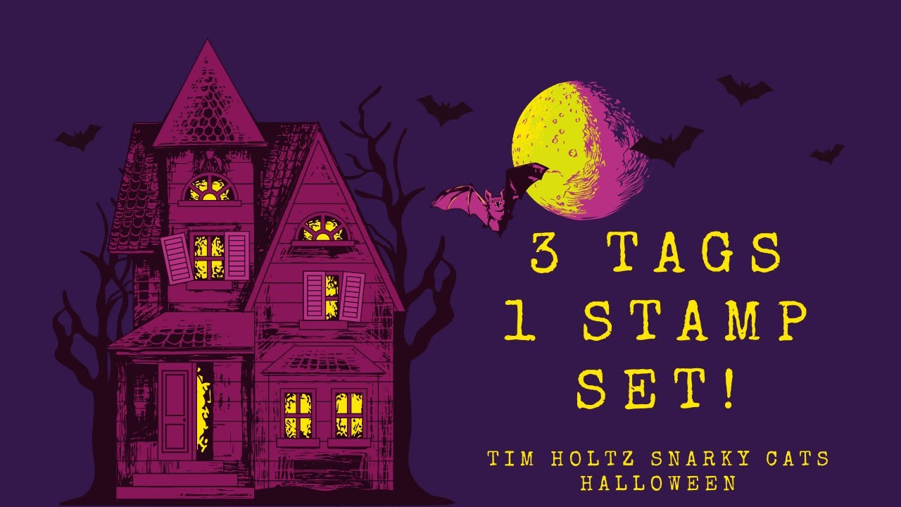 Tim Holtz Snarky Cats Halloween | 3 Tags