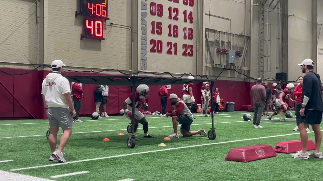 Alabama Football Practice Viewing - Running Backs and Offensive line