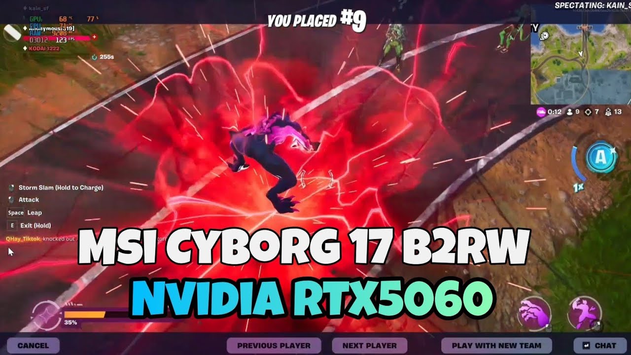 MSI Cyborg 17 B2RW (RTX5060) Fortnite Gameplay!