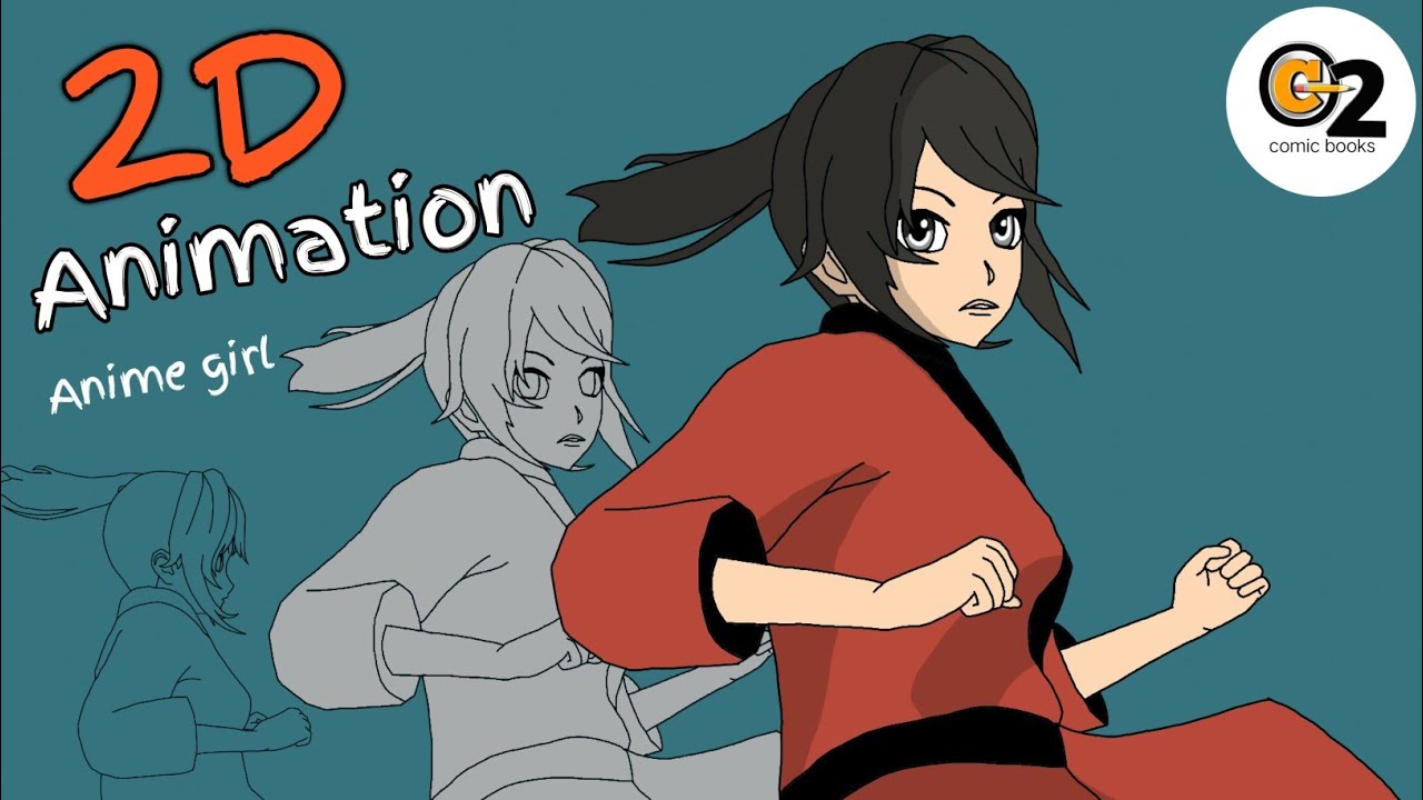 Anime girl 2D animation (flipaclip tutorial)