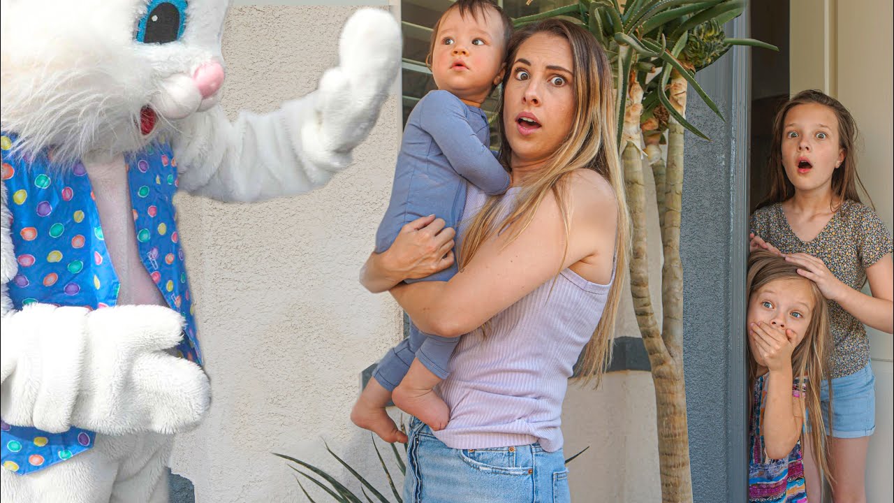 Our BABY’S REACTION to GIANT Easter BUNNY 😳... MASSIVE Scavenger Hunt