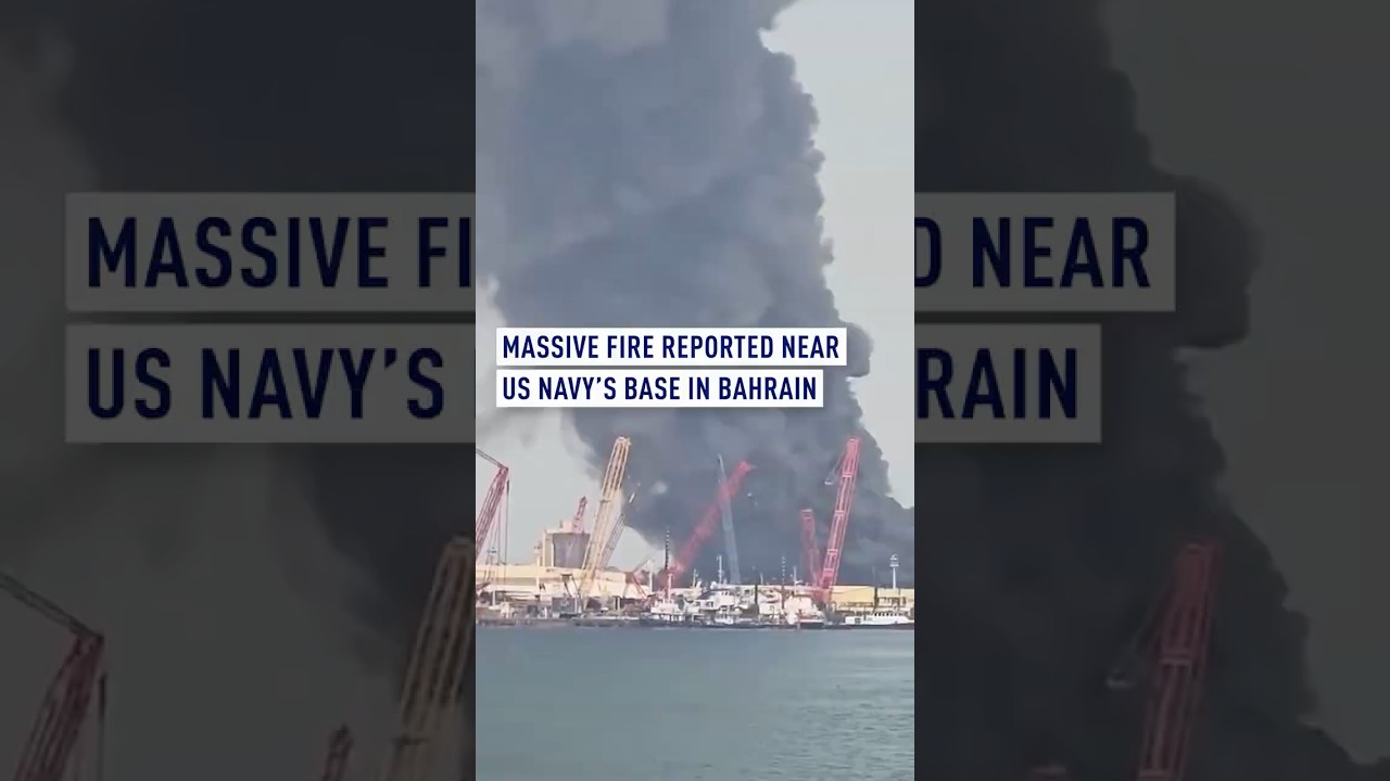 Massive fire reported near US navy&rsquo;s base in Bahrain