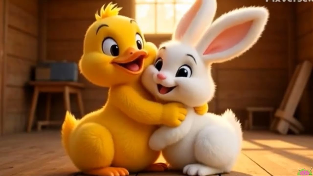White Rabbit and Yellow Duck  Close Friendship  - Fun Children's Song