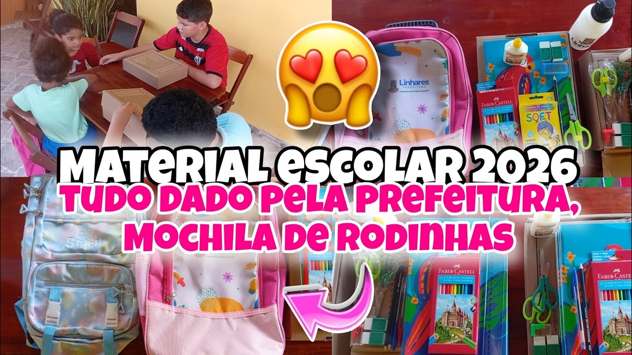 MATERIAL ESCOLAR 2026📚|TUDO DADO PELA PREFEITURA!