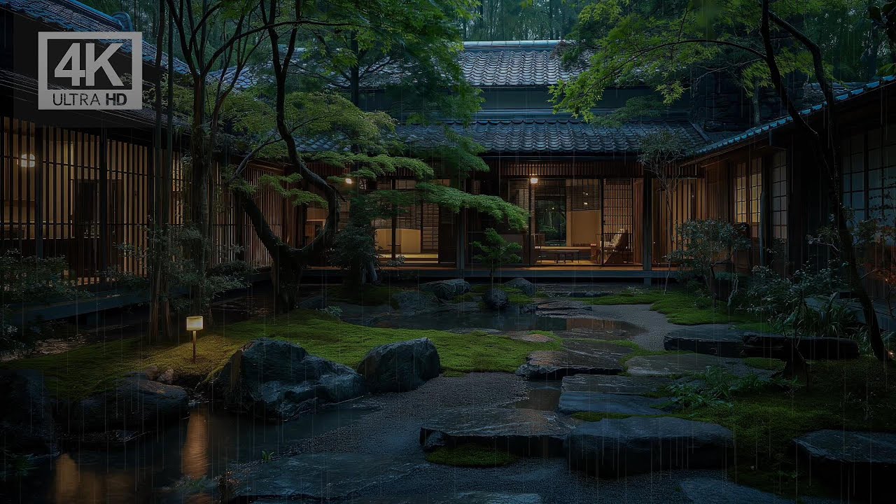 🌧️🏡🌳 Rain by a Quiet Japanese House | Soothing Rain Sounds for Stress Relief & Sleep ASMR