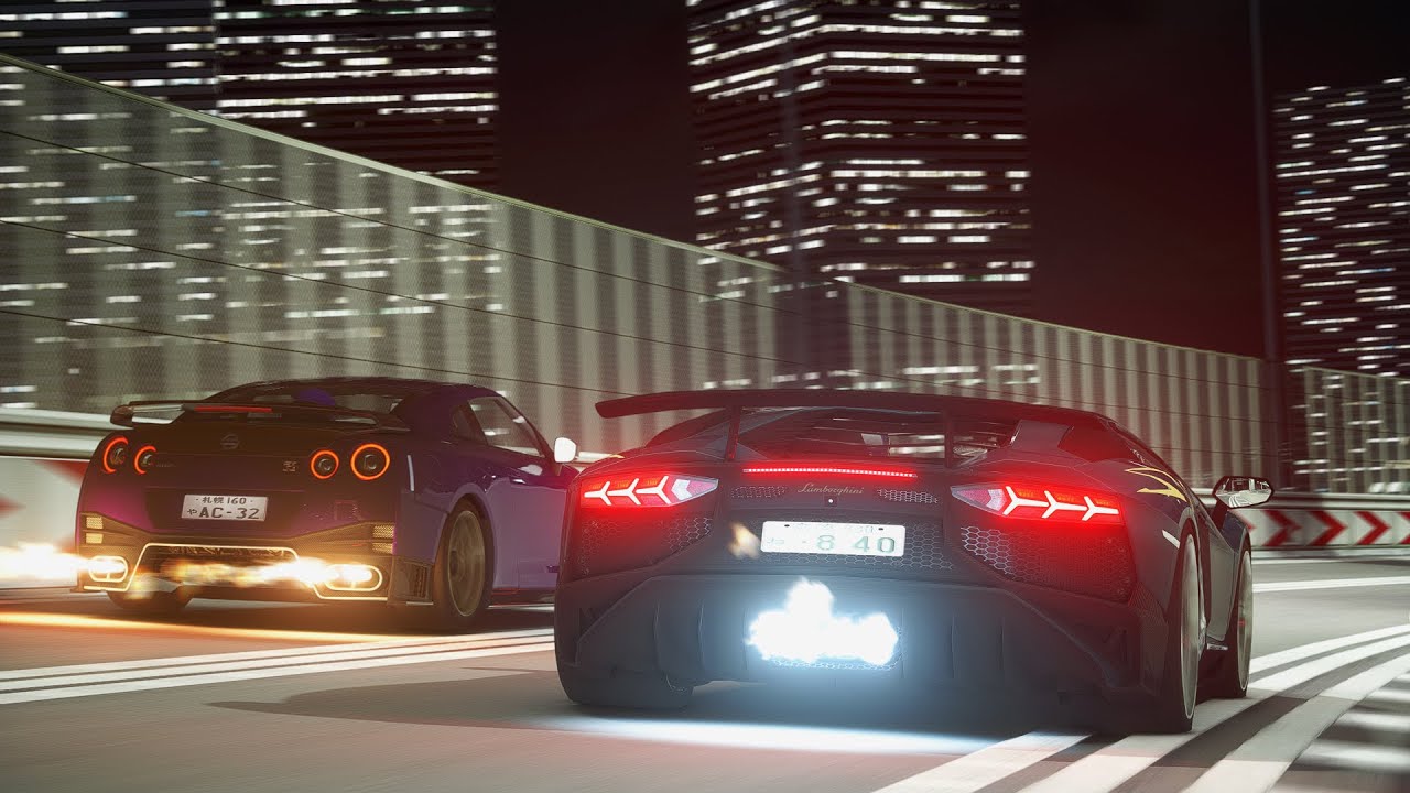 1500hp GTR vs 1400hp Aventador SV |STREET RACING| Assetto Corsa [VR]