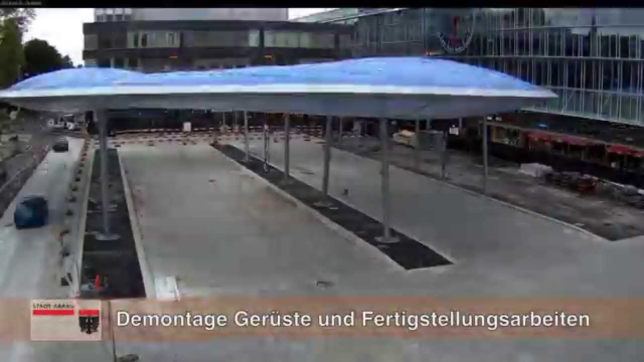 Neubau Bahnhofplatz und Bushofdach Bahnhof Aarau. Timelapse short version (2013)