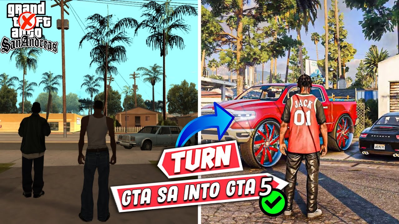 How to Turn GTA San Andreas into GTA 5 - GTA 5 Complete Modpack For Low End PC!