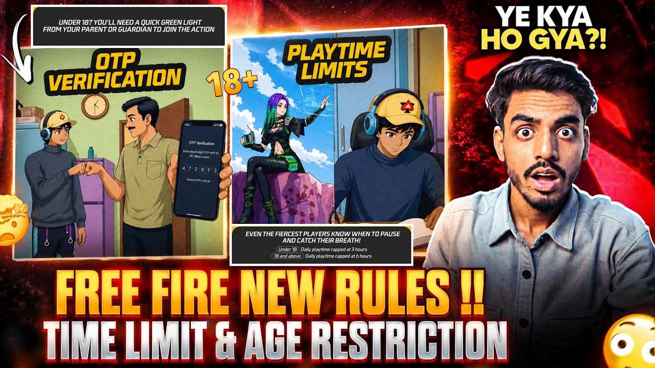 FREE FIRE NEW TIME LIMIT & AGE RULE📃✅ | TIME LIMIT & AGE VERIFICATION🔞 RULE | FREE FIRE MAX