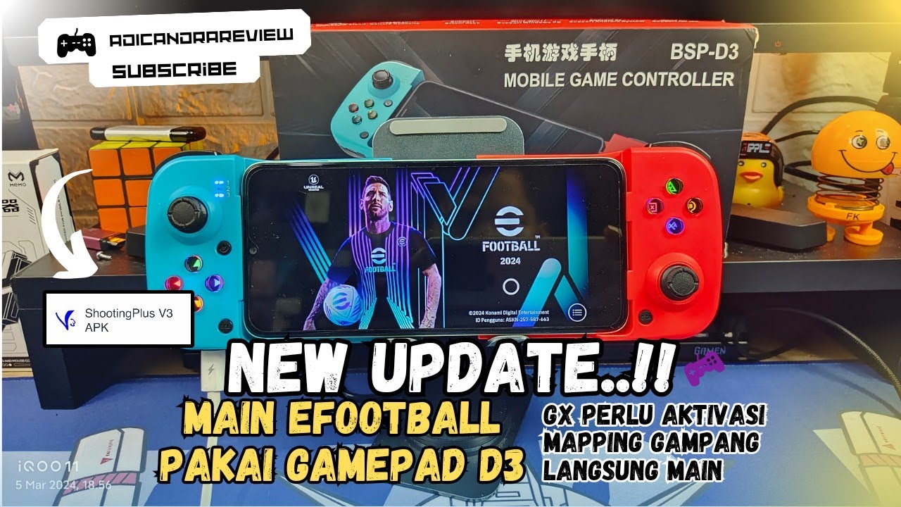 NEW UPDATE..!! Cara Main Efootball Pakai Gamepad D3 | Tanpa Root Tanpa Aktivasi
