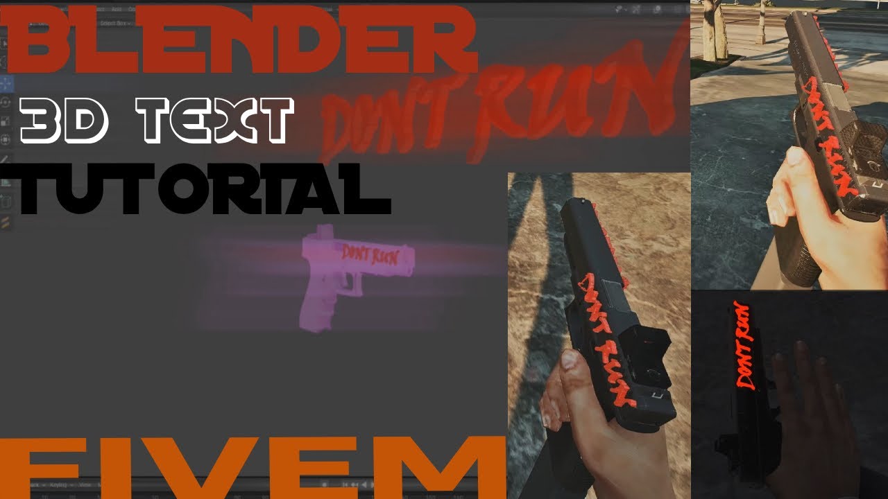 (Blender Tutorial) How to Create 3D Text On Guns For FiveM GTA5