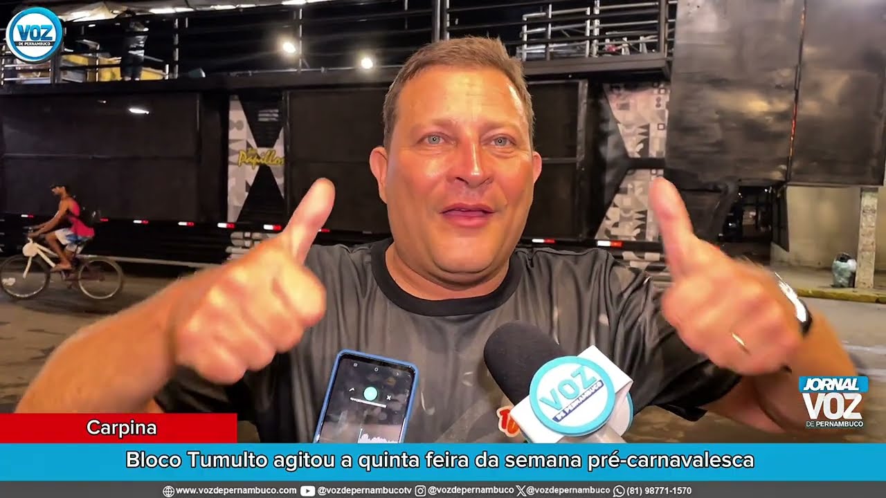 Bloco Tumulto agitou a quinta-feira da semana pré-carnavalesca em Carpina