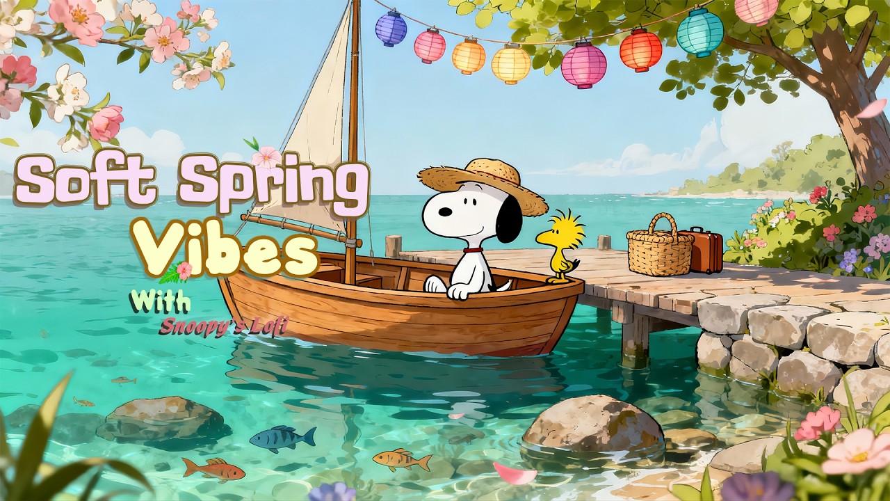 Sunny Harbor Moments with Snoopy ⛵ Cozy Lofi for Calm Focus & Gentle Relax | Soft Spring Vibes