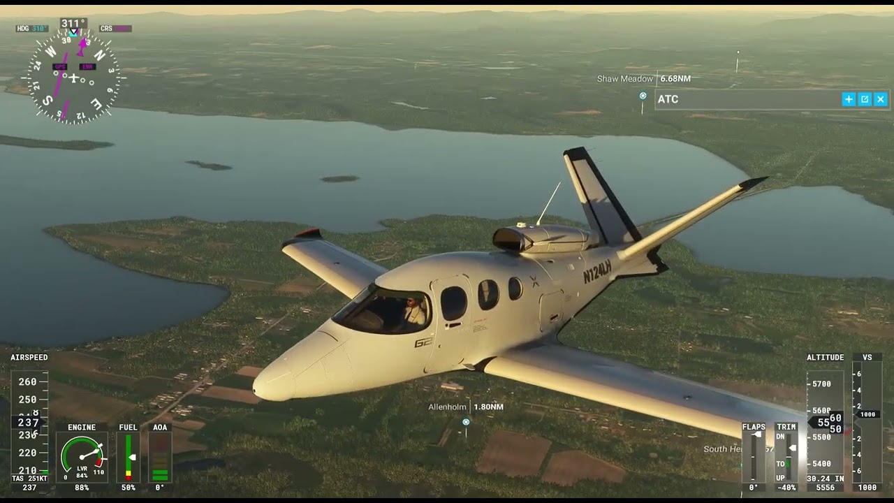 Cirrus Vison Jet ferry flight departs BTV Burlington VT 287 nm to CYYB North Bay Ont CAN