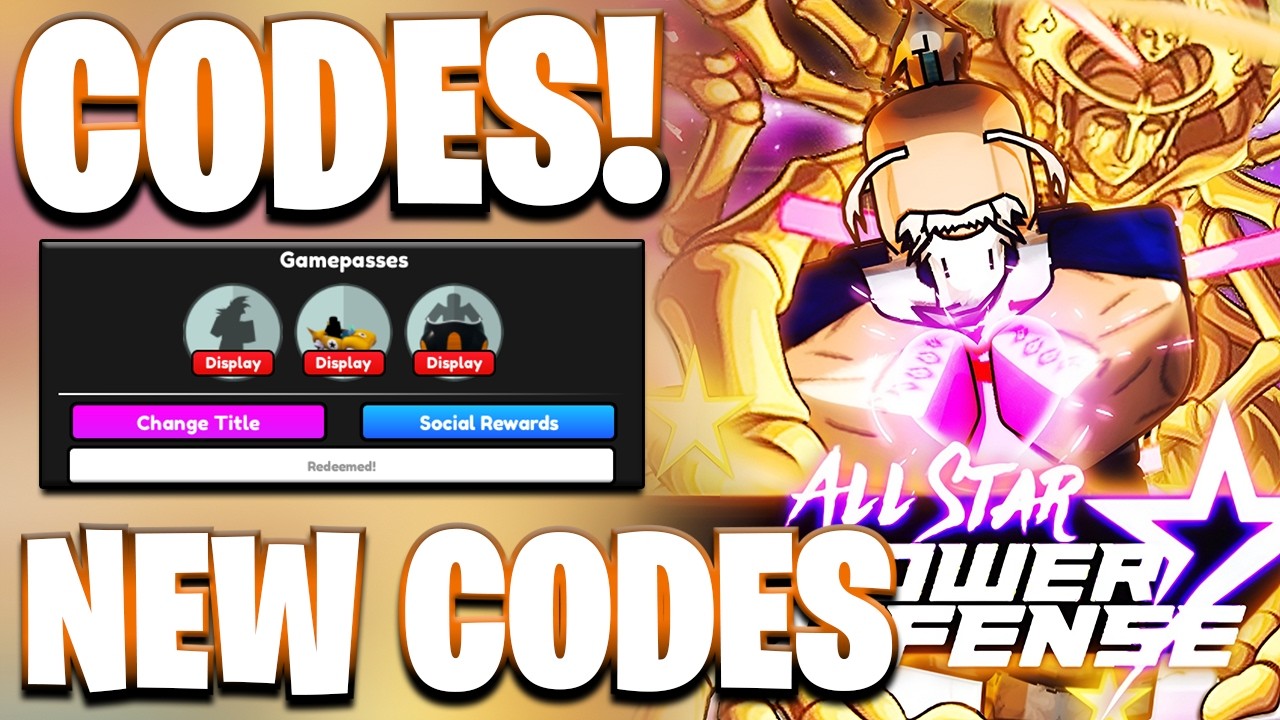*🤩НОВЫЕ КОДЫ* ​​НОВЫЕ РАБОЧИЕ КОДЫ ДЛЯ ALL STAR TOWER DEFENSE! КОДЫ ROBLOX ASTD