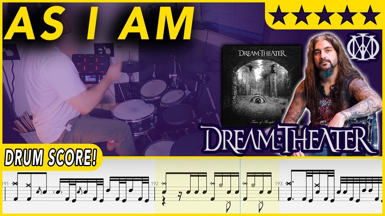 As I Am - Dream Theater | DRUM SCORE Sheet Music | #578 DRUMSCRIBE