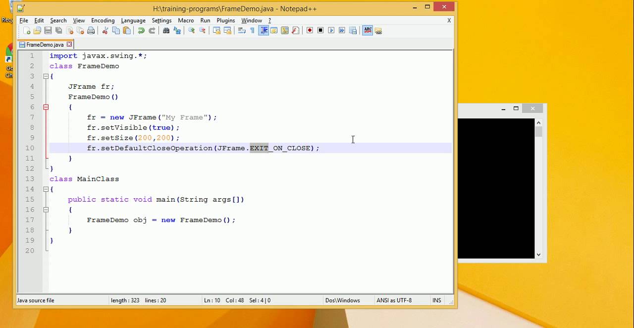 Create Frame using JFrame class from Swing Package of Java