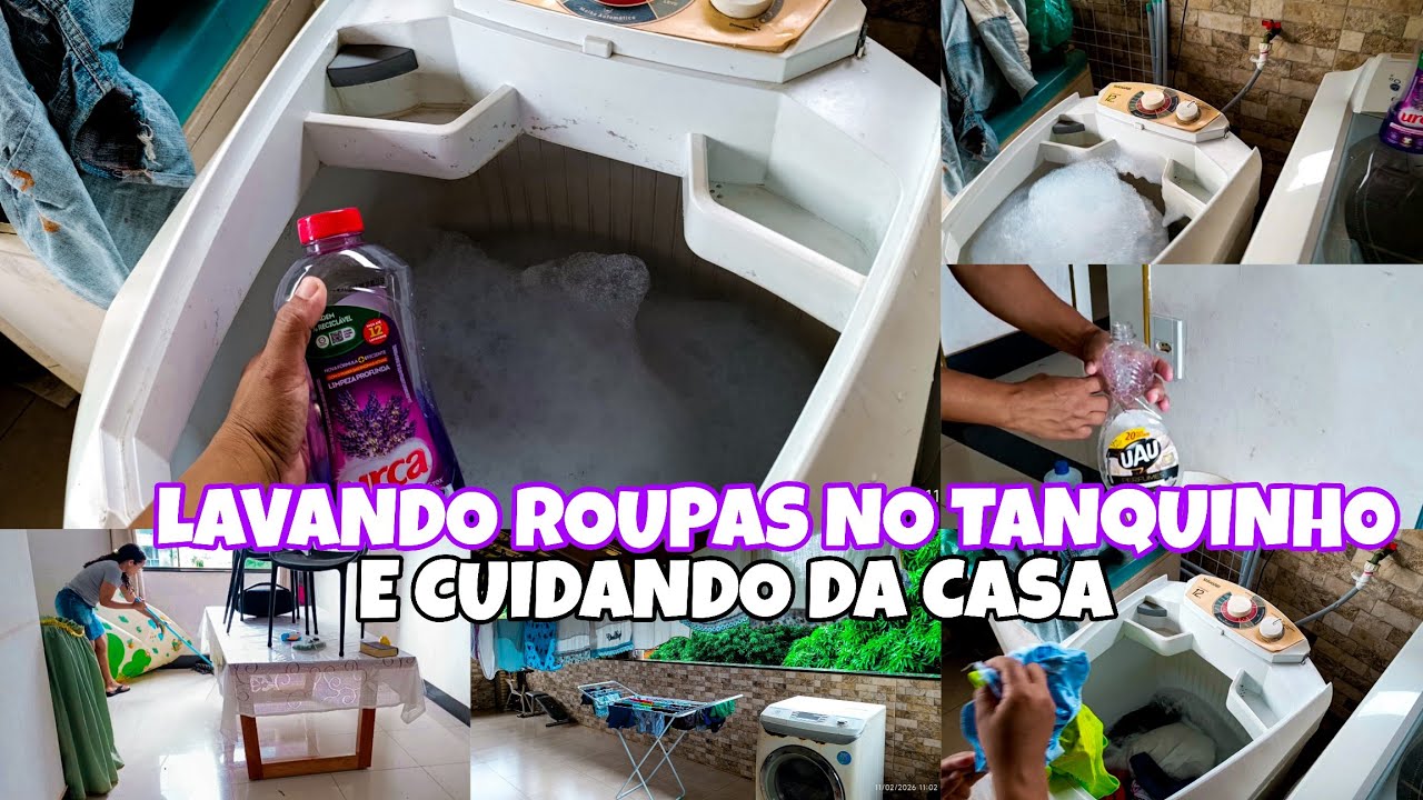 ROTINA DE DONA DE CASA|LAVANDO ROUPAS NO TANQUINHO 