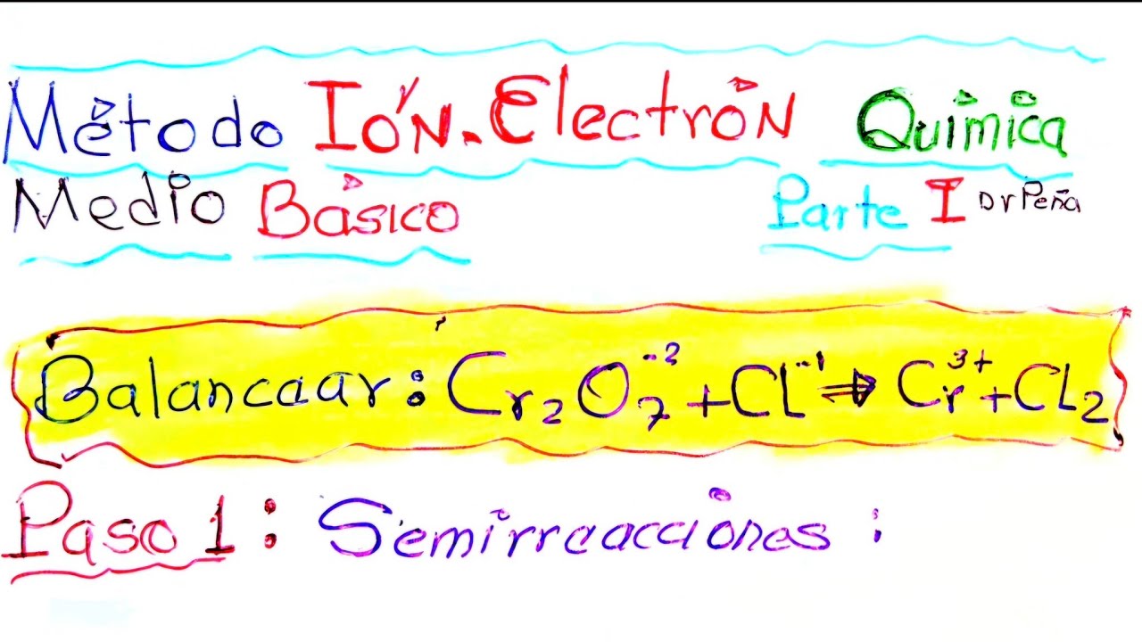 Método Ión-Electrón Medio Básico Balanceo Reacciones Qímicas