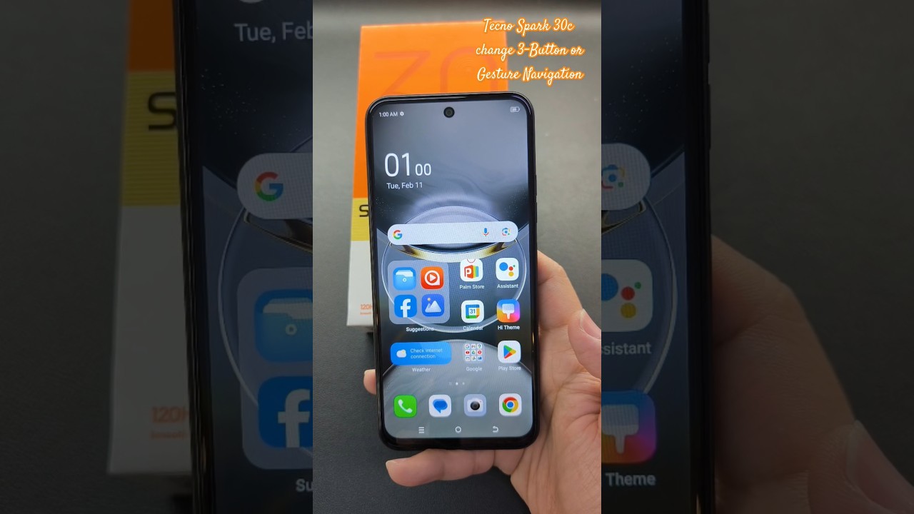 Tecno Spark 30c change 3-Button or Gesture Navigation