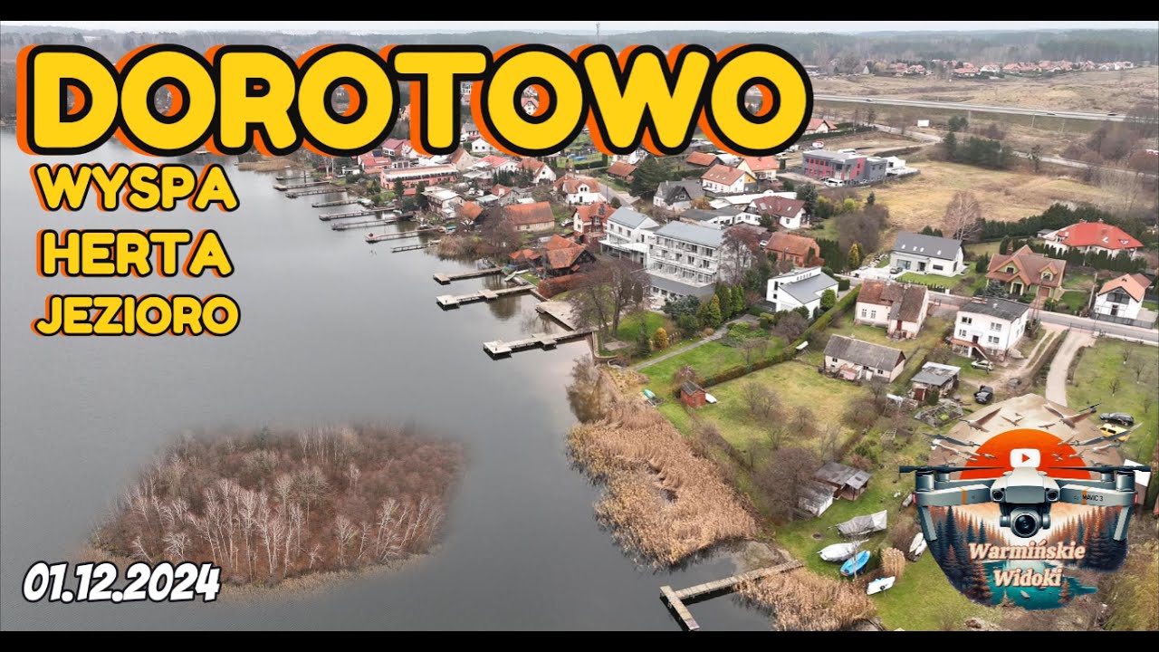 Dorotowo z drona  | Wyspa Herta | Jezioro Wulpińskie | Majdy | Mavic 3 Cinema 4K Ultra HD
