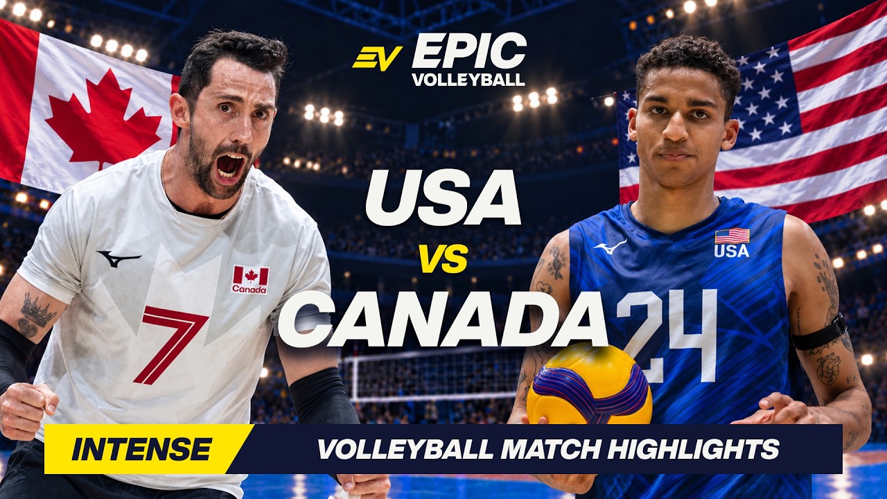 USA vs Canada Epic Volleyball Battle Highlights