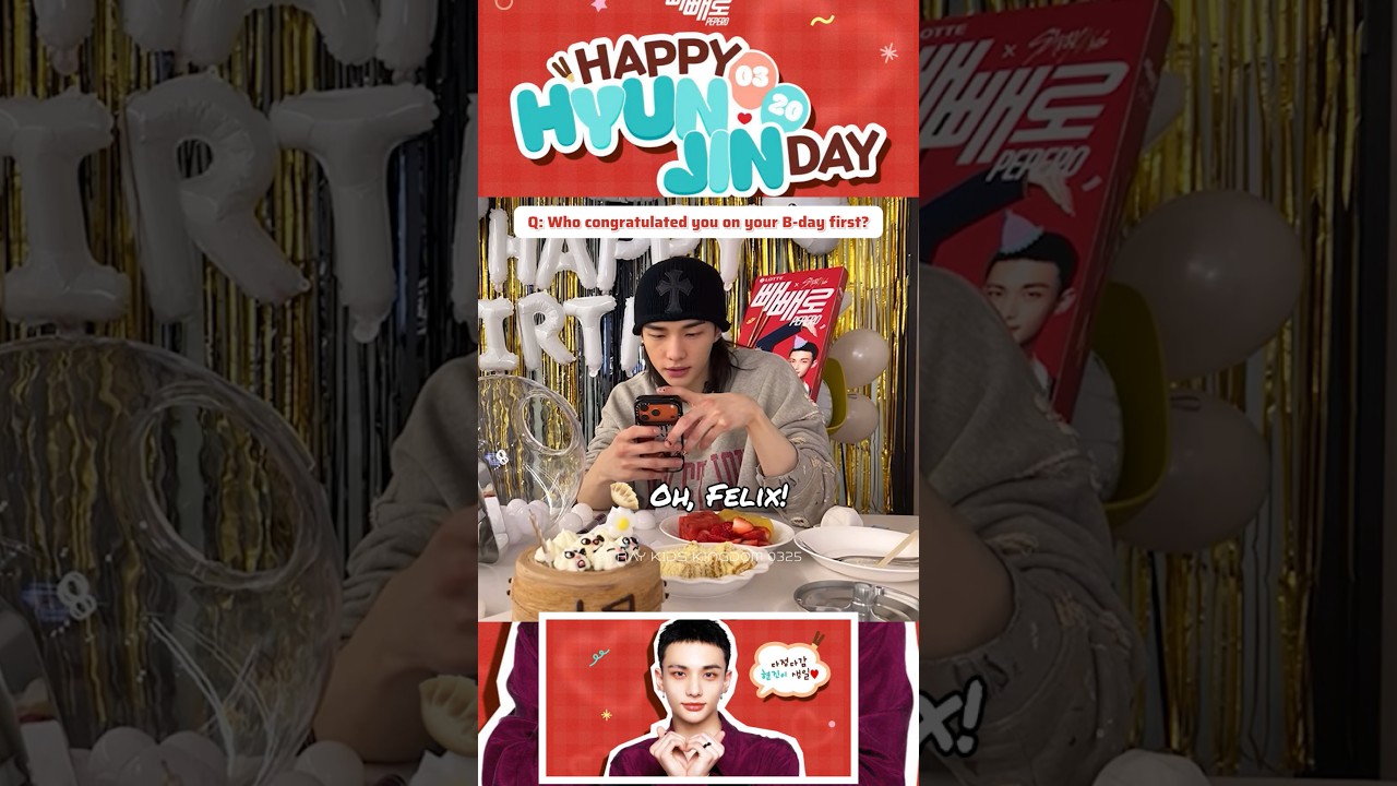 ❤️‍🔥HYUNJIN HBD LIVE🎂🥟 (Felix detected✅) #Hyunjin #HBD #new #HappyHyunjinDay #hyunlix #shorts